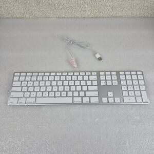 Genuine Apple A1243 Wired USB Keyboard w/ Numeric Keypad for iMac, Mac Mini
